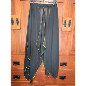 Western F.A.S.H.I.O.N. Belly Dancing Skirt Black w Gold Sequined Edging Size M/L